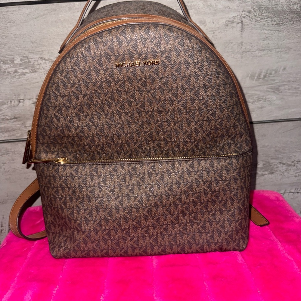 Michael Kors Signature Brown Backpack